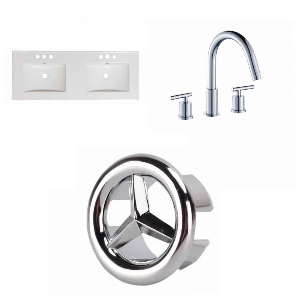 48-in. W 3H8-in. Ceramic Top Set In White Color