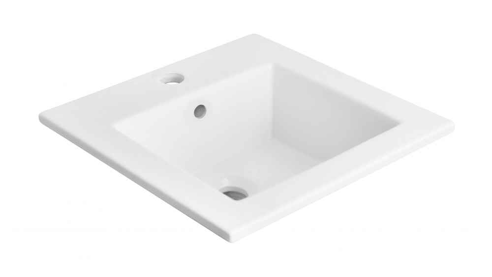 21-in. W 1 Hole Ceramic Top Set In White Color