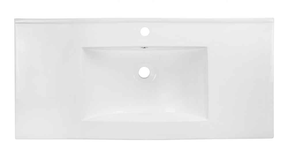 35.5-in. W 1 Hole Ceramic Top Set In White Color