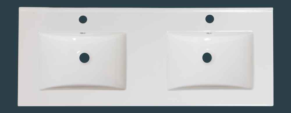 59-in. W 1 Hole Ceramic Top Set In White Color