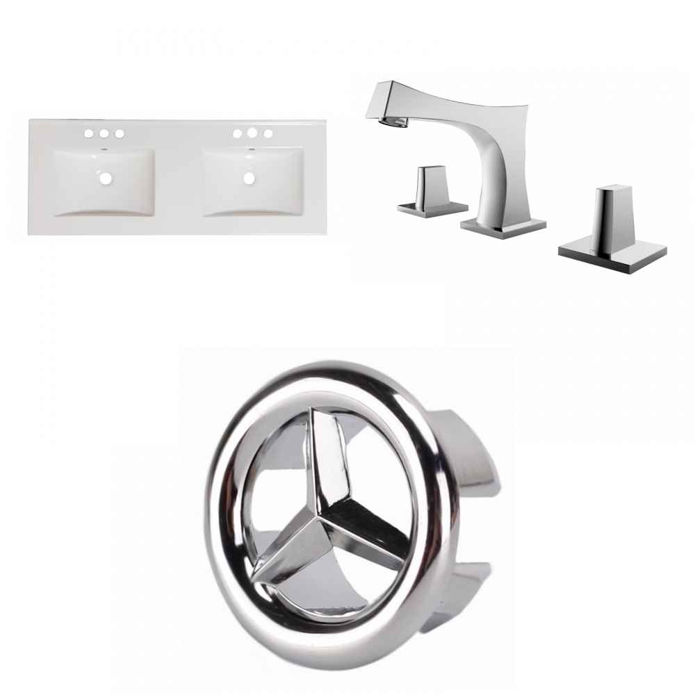 59-in. W 3H8-in. Ceramic Top Set In White Color