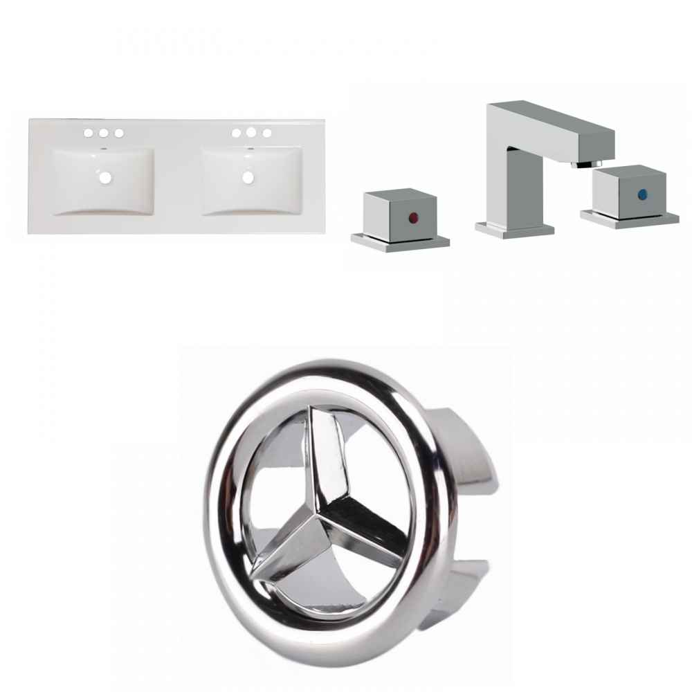 59-in. W 3H8-in. Ceramic Top Set In White Color