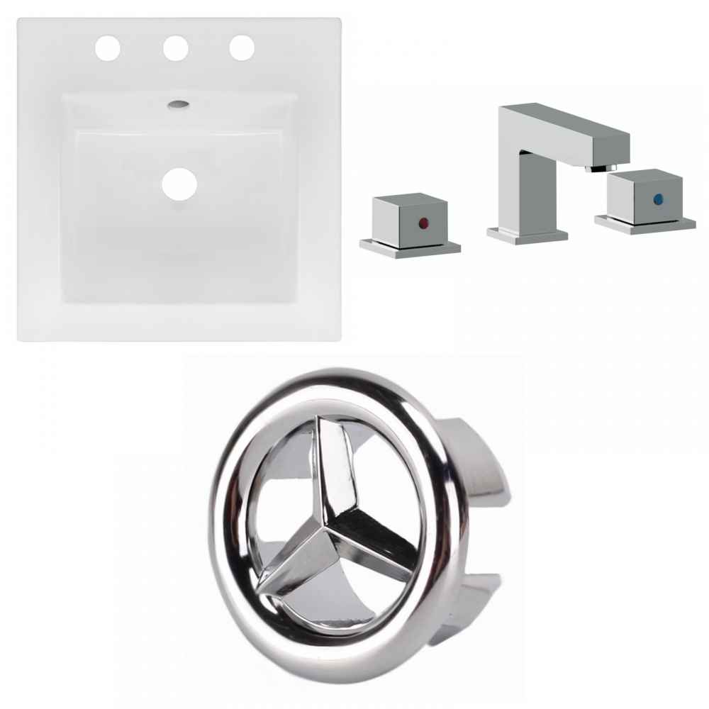 16.5-in. W 3H8-in. Ceramic Top Set In White Color