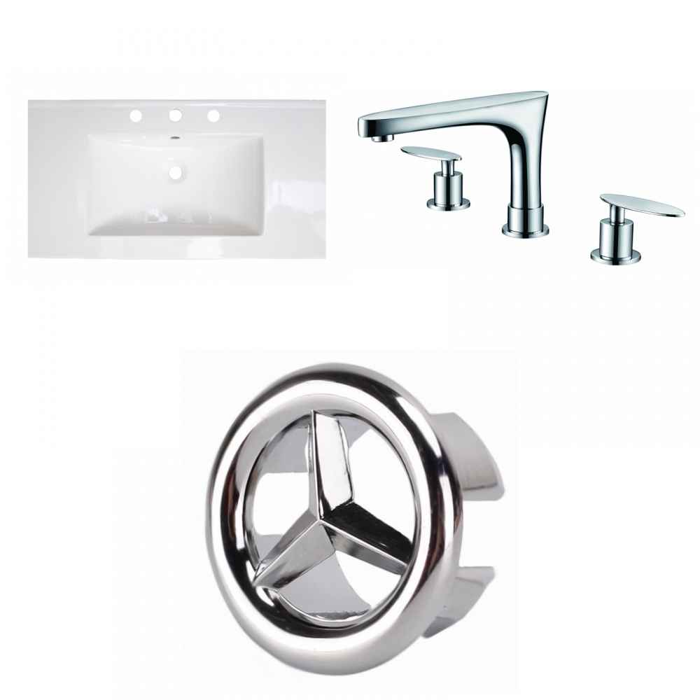 36.75-in. W 3H8-in. Ceramic Top Set In White Color