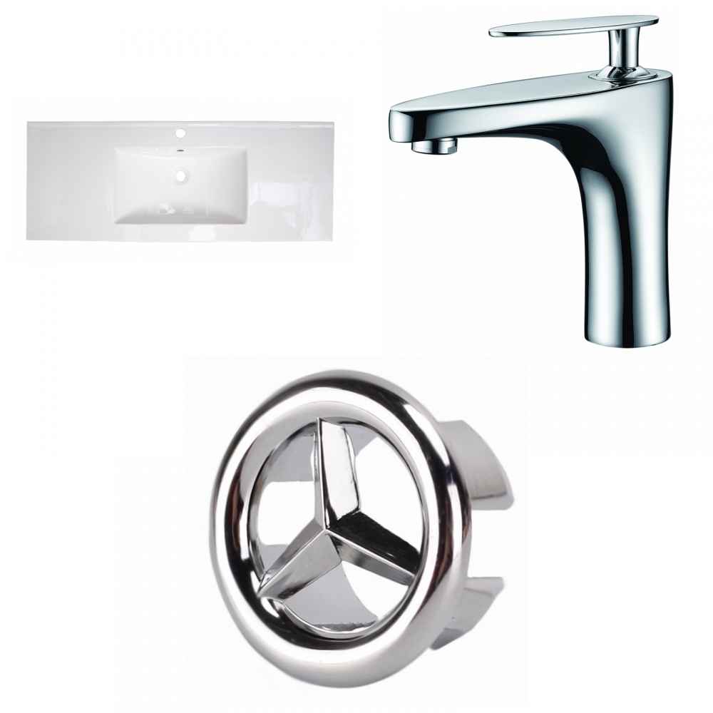 48.75-in. W 1 Hole Ceramic Top Set In White Color