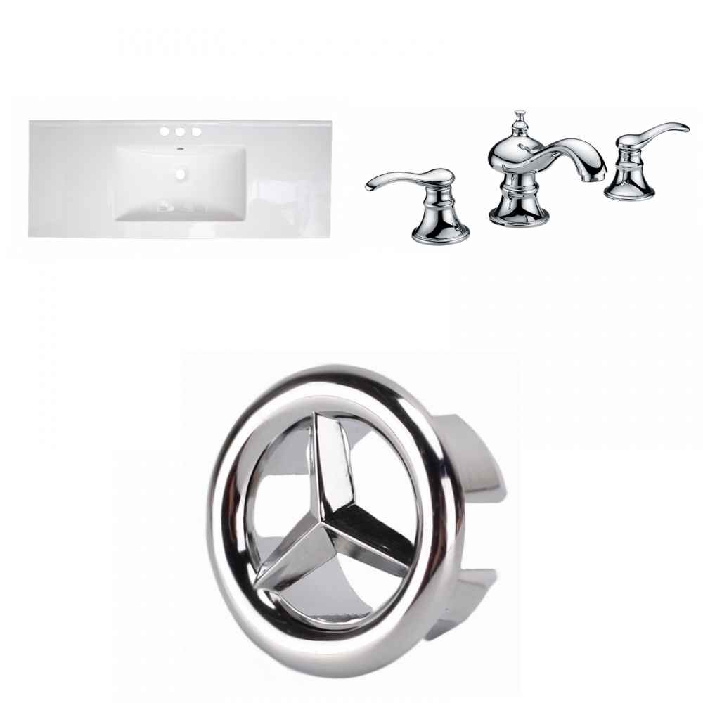 48.75-in. W 3H8-in. Ceramic Top Set In White Color