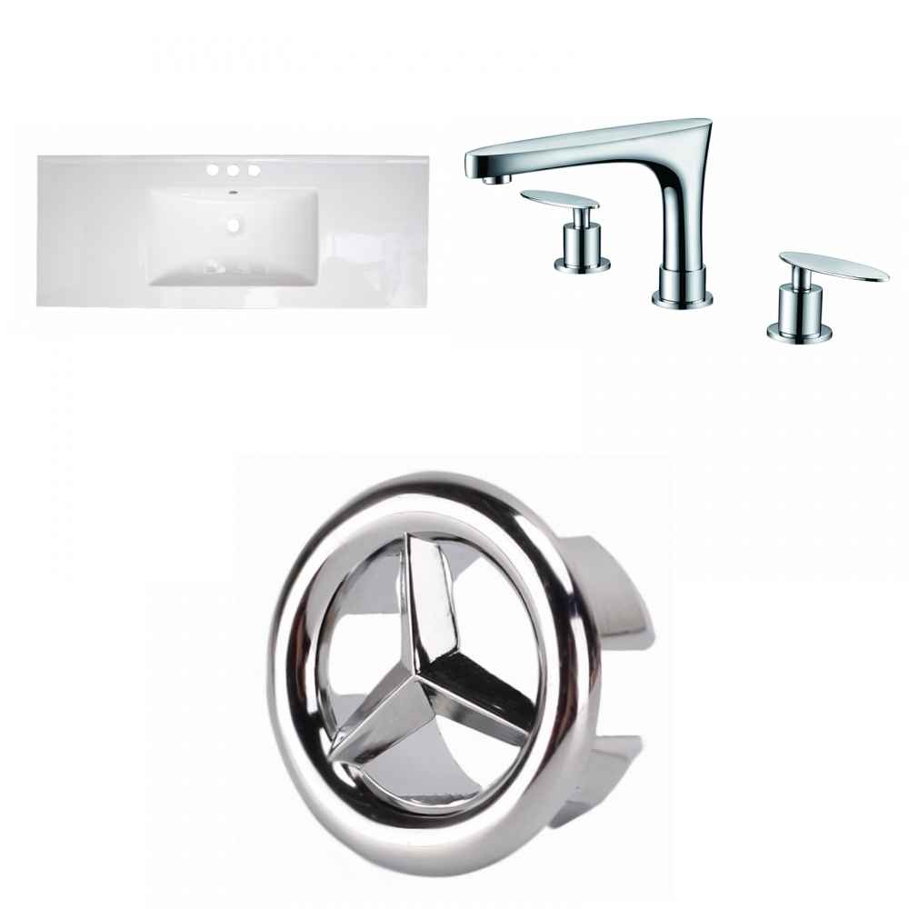 48.75-in. W 3H8-in. Ceramic Top Set In White Color