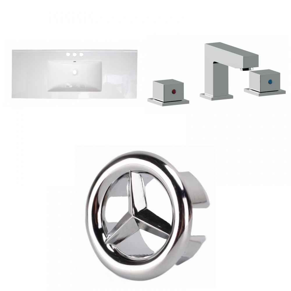 48.75-in. W 3H8-in. Ceramic Top Set In White Color