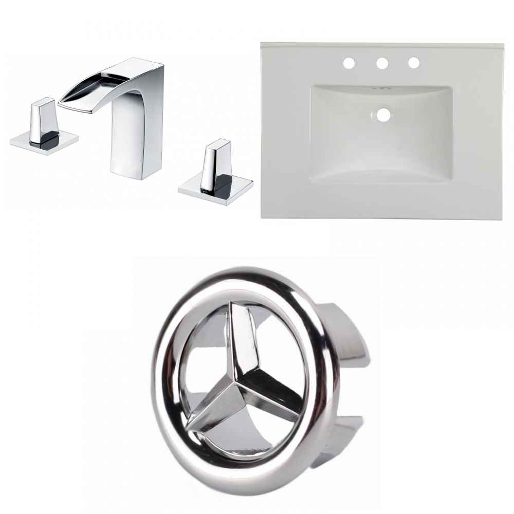 30.75-in. W 3H8-in. Ceramic Top Set In White Color