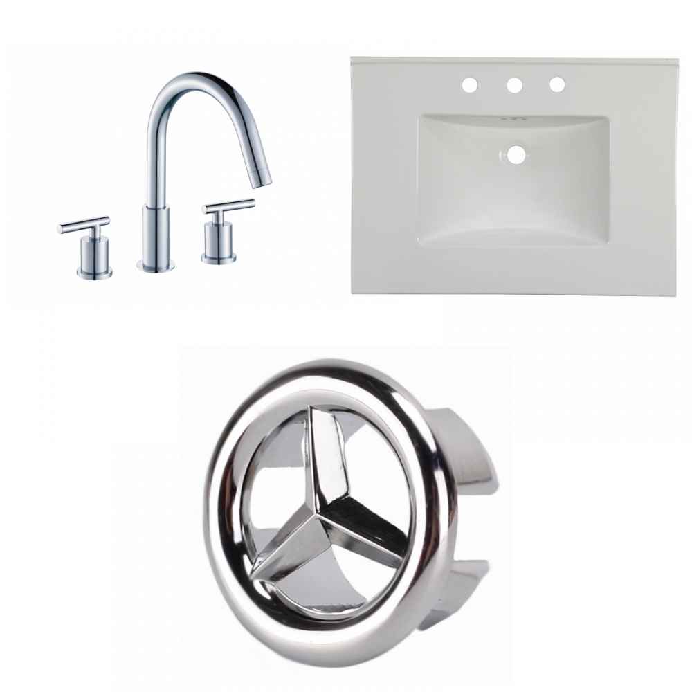 30.75-in. W 3H8-in. Ceramic Top Set In White Color