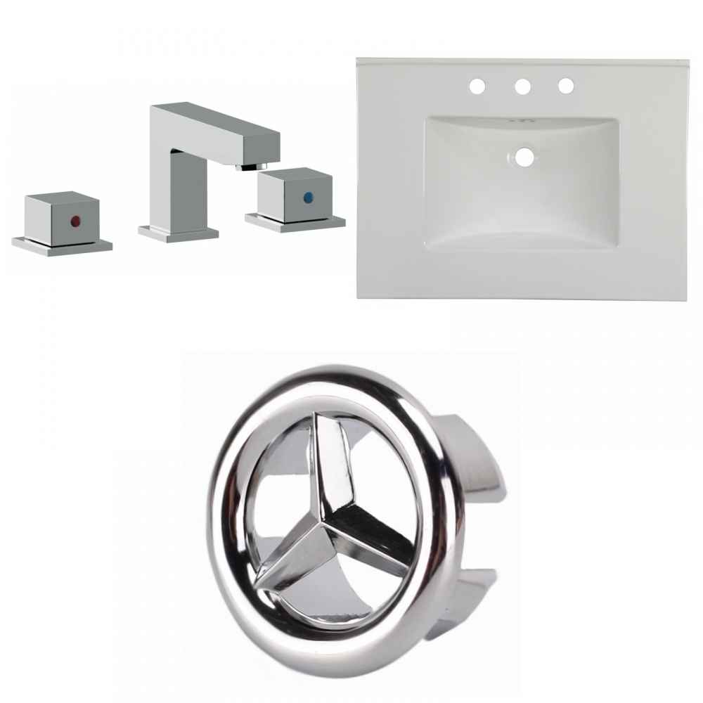 30.75-in. W 3H8-in. Ceramic Top Set In White Color