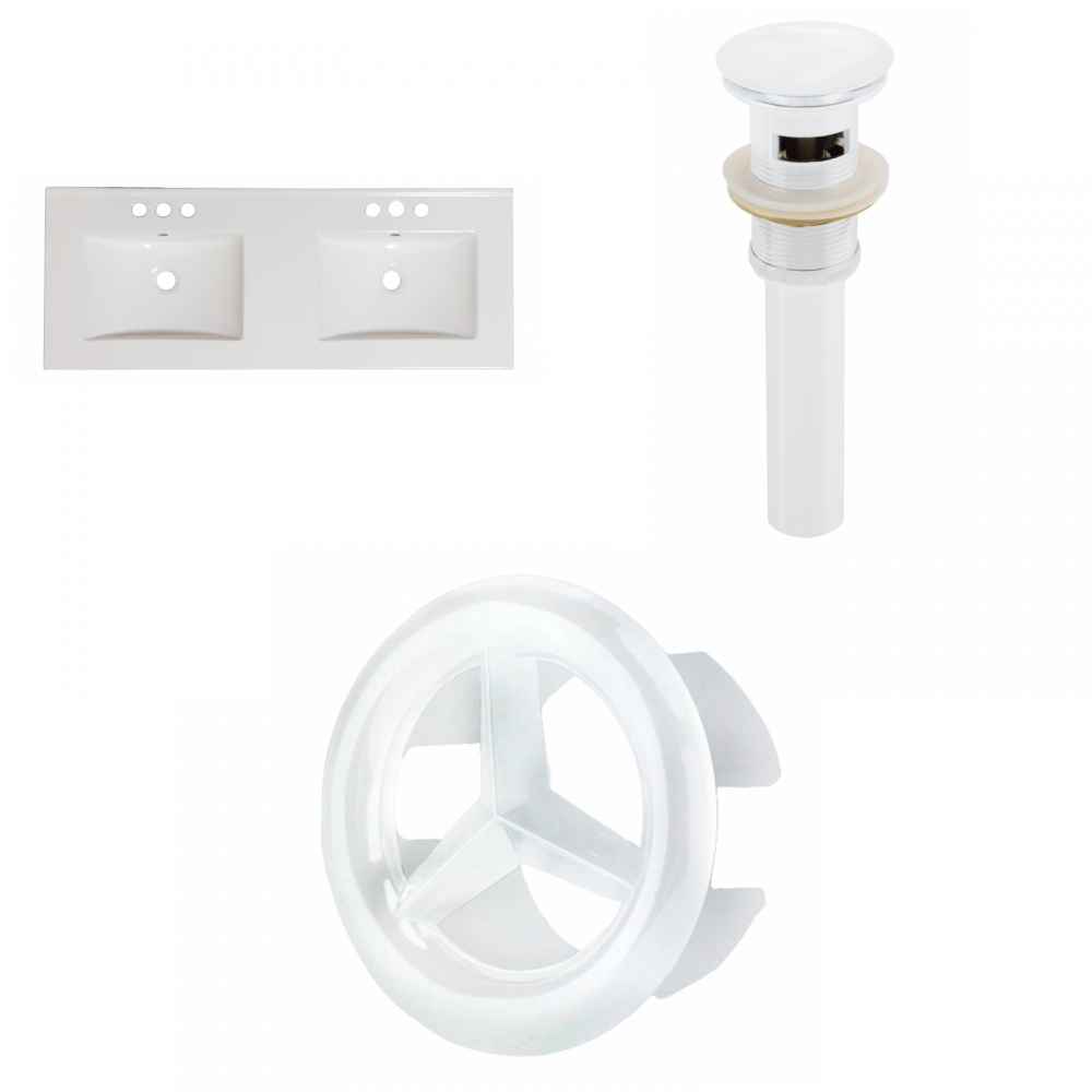 48-in. W 3H8-in. Ceramic Top Set In White Color - Overflow Drain Incl.