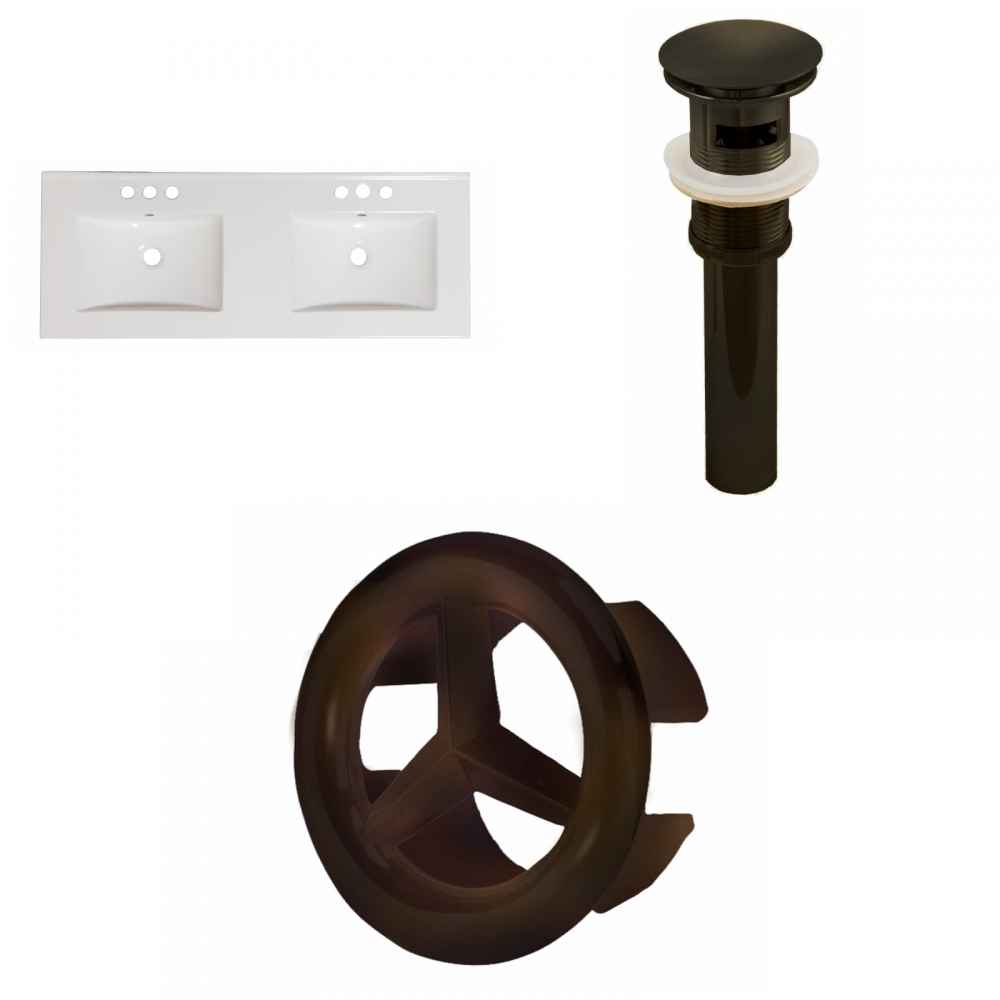 48-in. W 3H8-in. Ceramic Top Set In White Color - Overflow Drain Incl.