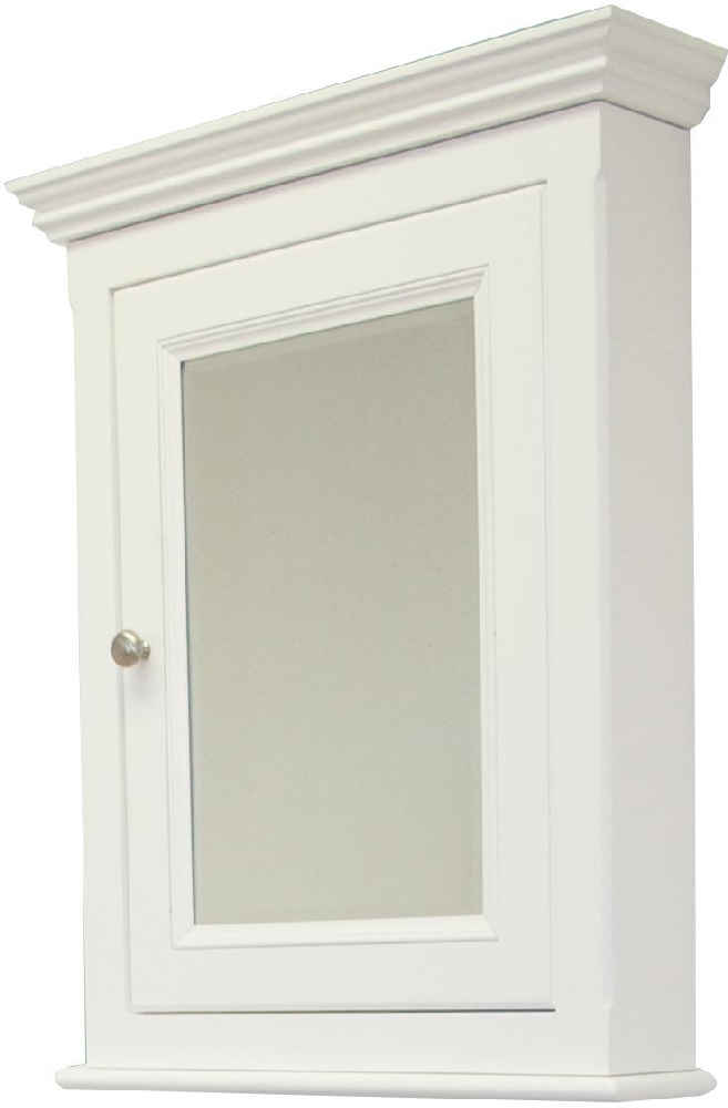 24-in. W 30-in. H Traditional Birch Wood-Veneer Medicine Cabinet In White