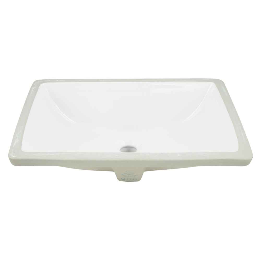 18.25-in. W CUPC Rectangle Bathroom Undermount Sink Set In White - Chrome Hardware - Overflow Drain Incl.