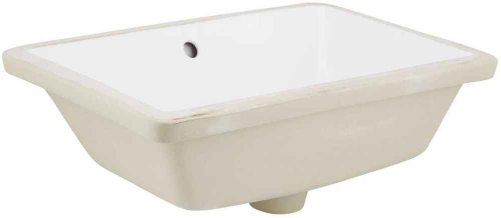 18.25-in. W Rectangle Bathroom Undermount Sink Set In White - Chrome Hardware