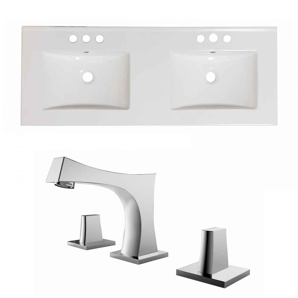 48-in. W 3H8-in. Ceramic Top Set In White Color