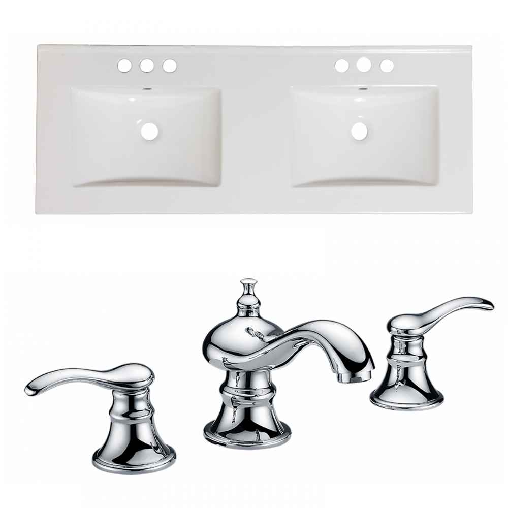 59-in. W 3H8-in. Ceramic Top Set In White Color