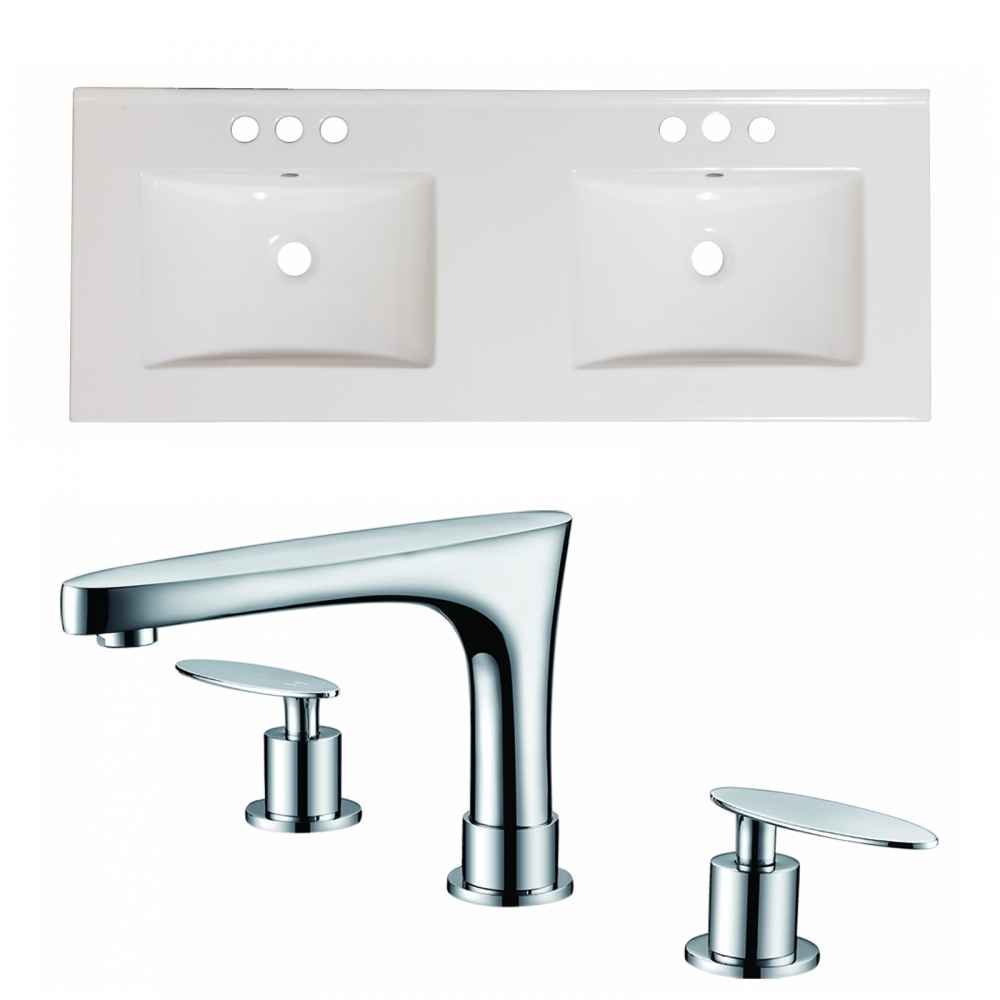 59-in. W 3H8-in. Ceramic Top Set In White Color