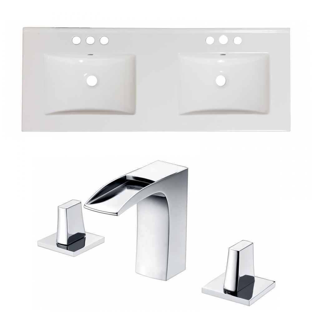 59-in. W 3H8-in. Ceramic Top Set In White Color