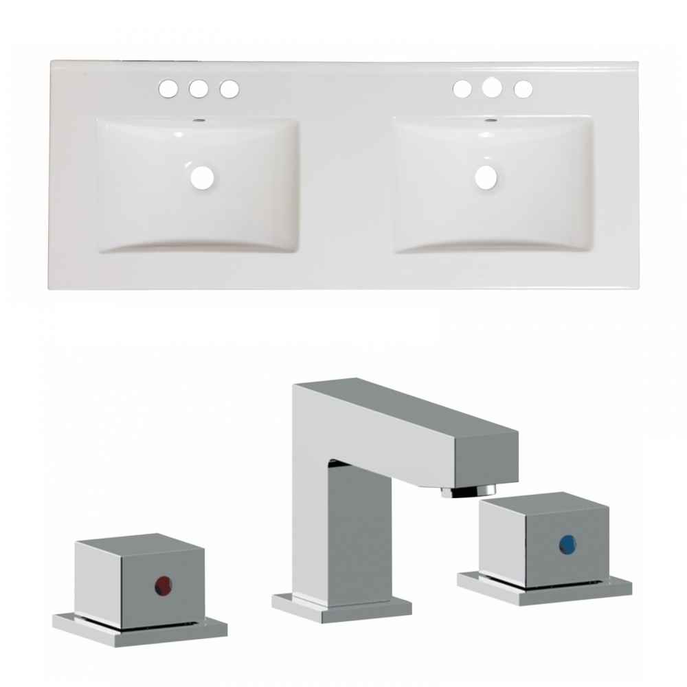 59-in. W 3H8-in. Ceramic Top Set In White Color
