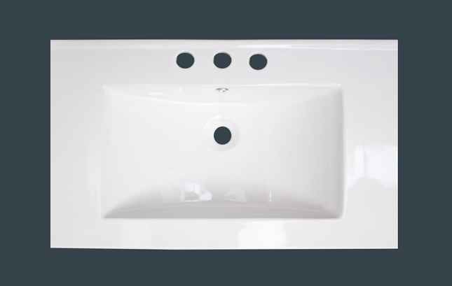32-in. W 3H8-in. Ceramic Top Set In White Color - Overflow Drain Incl.
