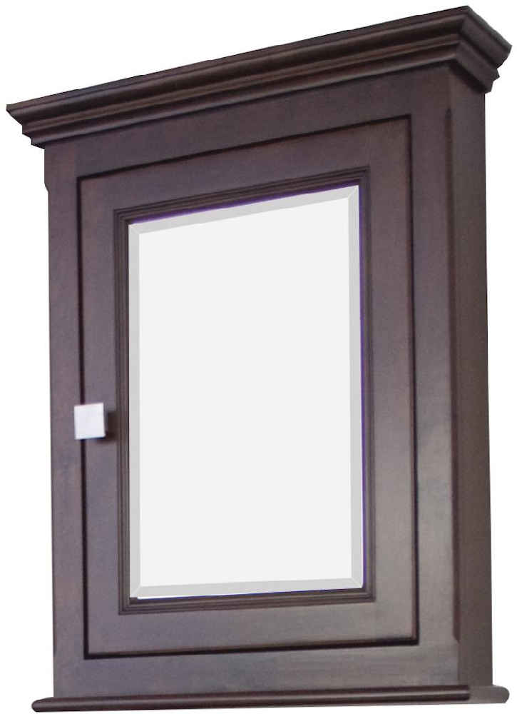 24-in. W 30-in. H Traditional Birch Wood-Veneer Medicine Cabinet In Tobacco