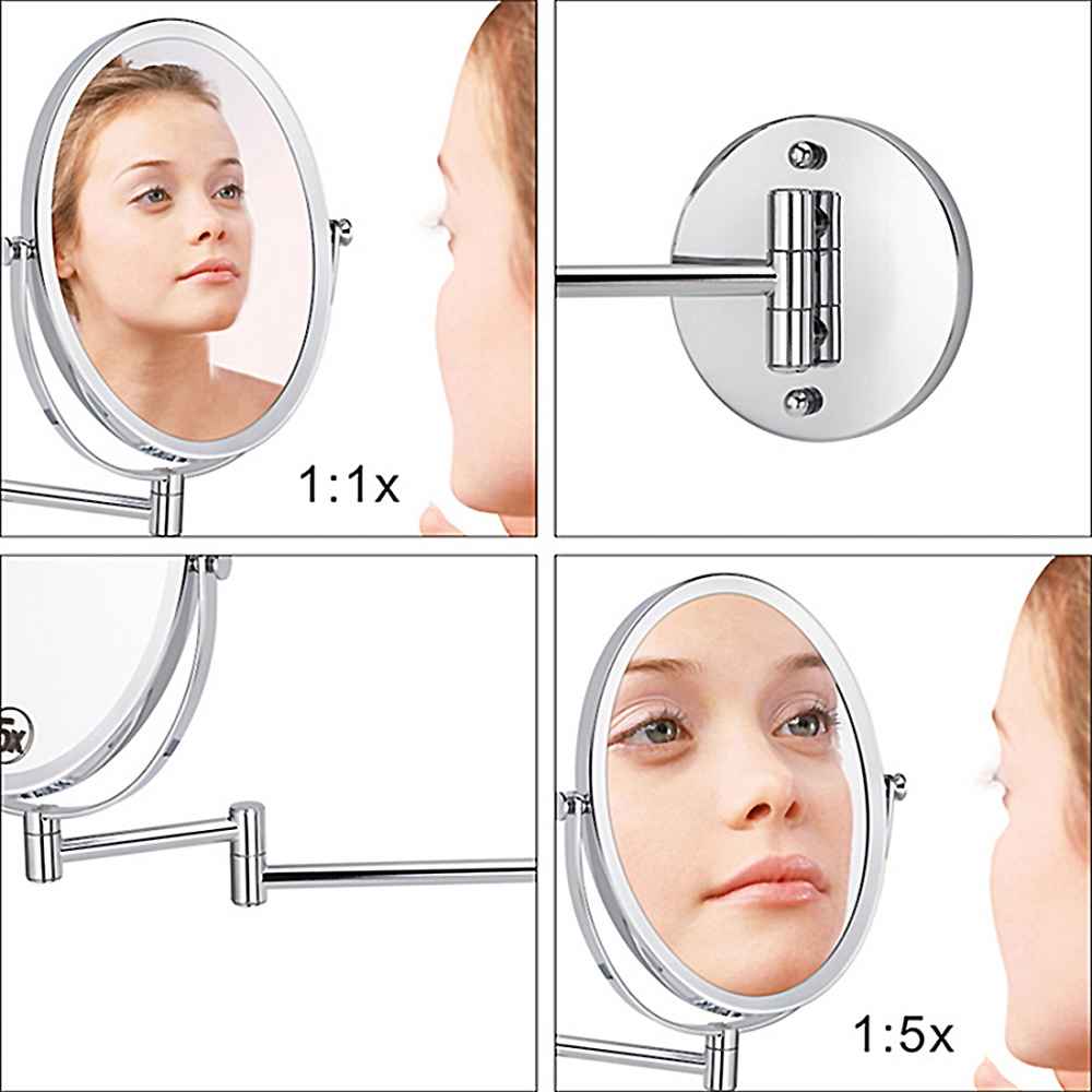 16.95-in. x 13-in. Stainless Steel Wall Mount Magnifying Mirror In Chrome