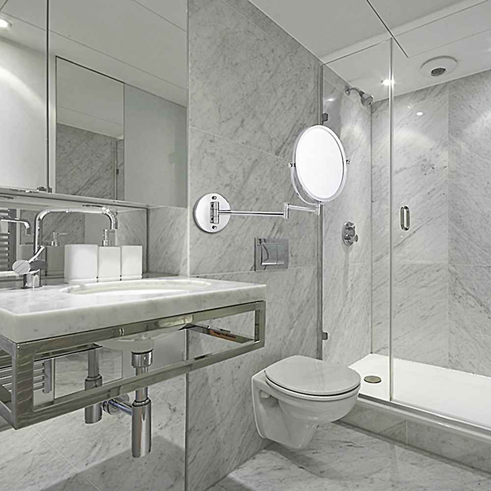16.95-in. x 13-in. Stainless Steel Wall Mount Magnifying Mirror In Chrome