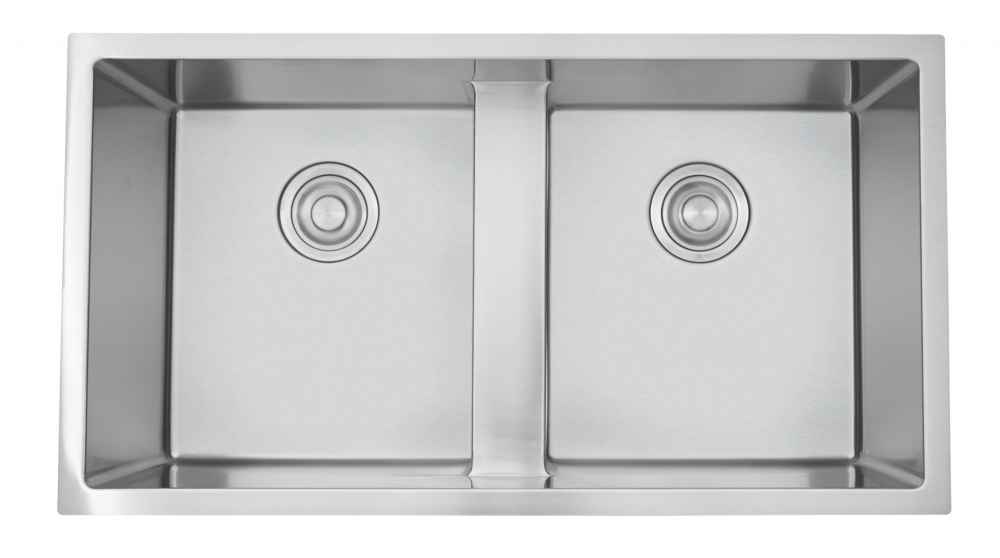 37-in. W CSA Approved Stainless Steel Kitchen Sink With 2 Bowl And 16 Gauge