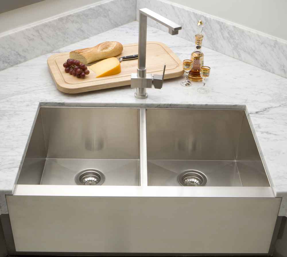 36-in. W CSA Approved Stainless Steel Kitchen Sink With 2 Bowl And 16 Gauge