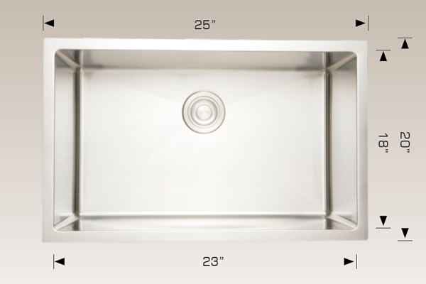 25-in. W CSA Approved Chrome Laundry Sink With 1 Bowl And 16 Gauge