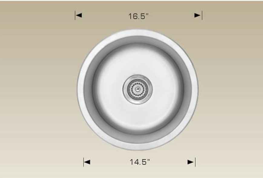 16.5-in. W CSA Approved Stainless Steel Kitchen Sink With 1 Bowl And 18 Gauge