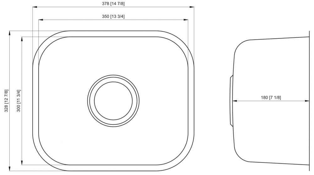 15-in. W CSA Approved Stainless Steel Kitchen Sink With 1 Bowl And 18 Gauge