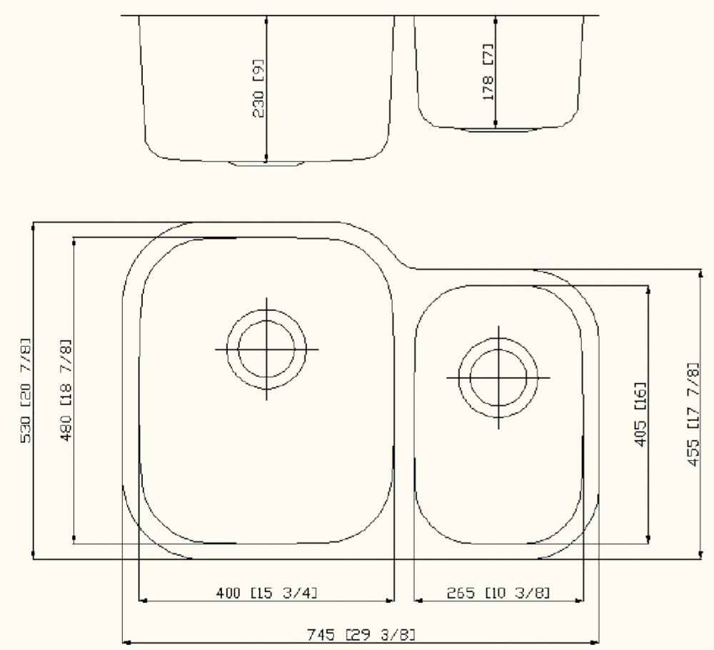29.625-in. W CSA Approved Stainless Steel Kitchen Sink With 2 Bowl And 18 Gauge