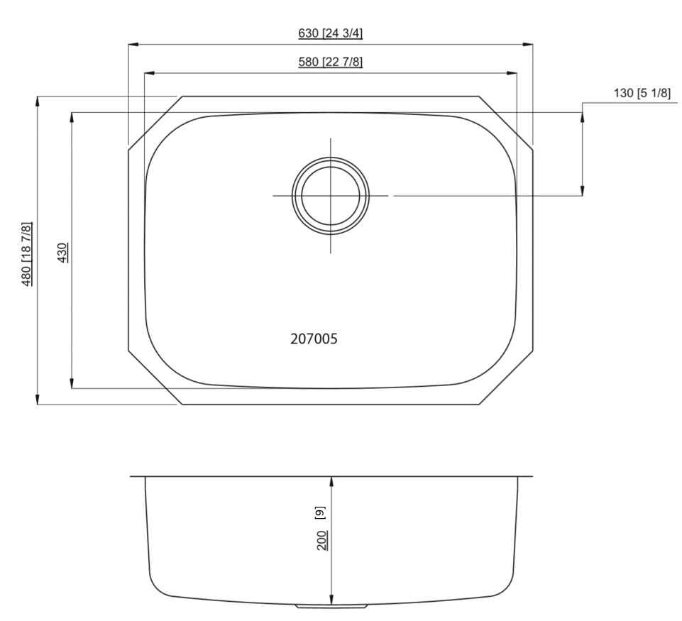 24.75-in. W CSA Approved Stainless Steel Kitchen Sink With 1 Bowl And 18 Gauge