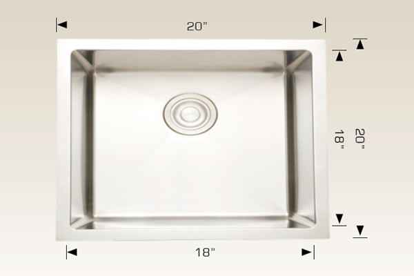 20-in. W CSA Approved Chrome Laundry Sink With 1 Bowl And 18 Gauge