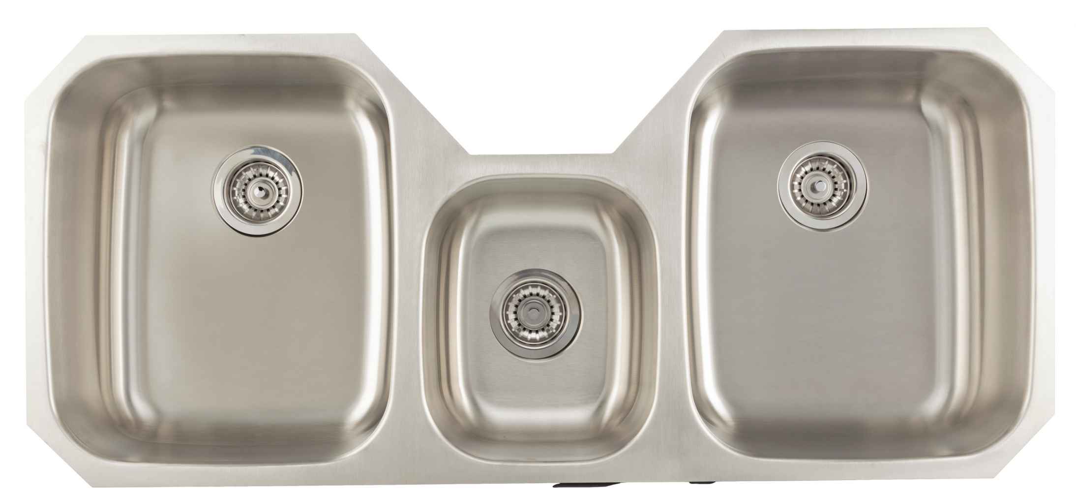 46.875-in. W CSA Approved Stainless Steel Kitchen Sink With 3 Bowl And 18 Gauge