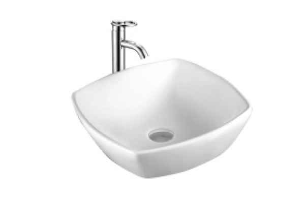 16.5-in. x 16.5-in. Square Bathroom Vessel Sink White Enamel Glaze