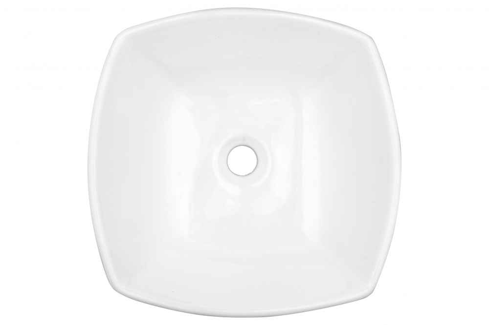16.5-in. x 16.5-in. Square Bathroom Vessel Sink White Enamel Glaze