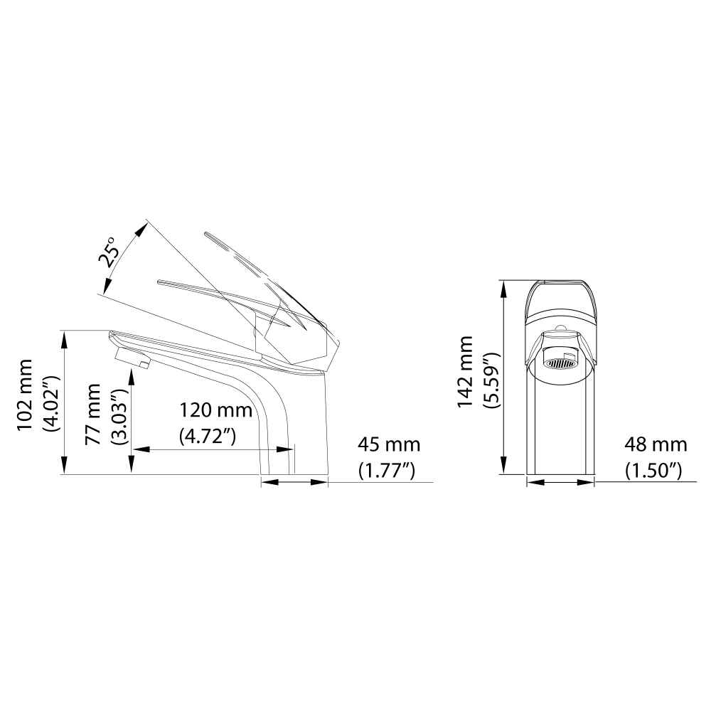 1 Hole CUPC Brass Bathroom Sink Faucet Chrome Stainless Steel