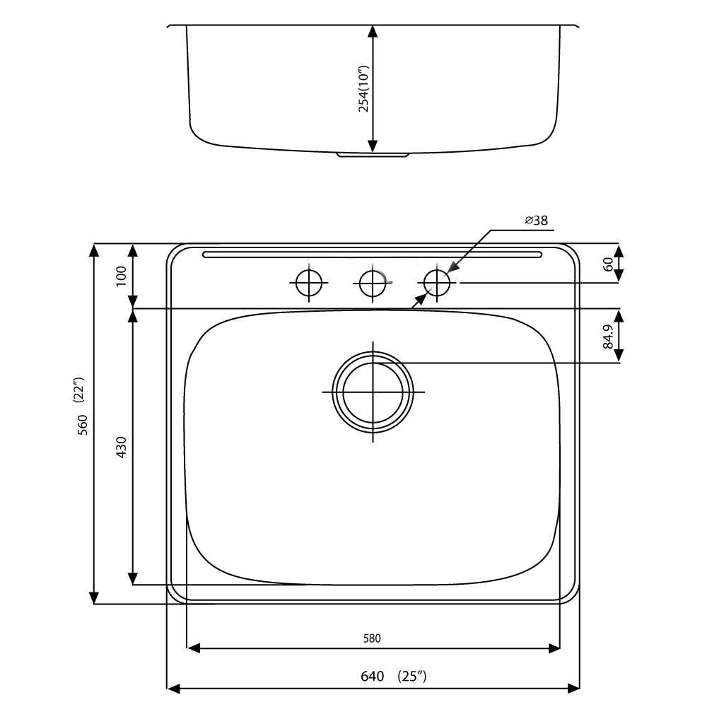 25-in. W CSA Approved Chrome Laundry Sink With 1 Bowl And 18 Gauge