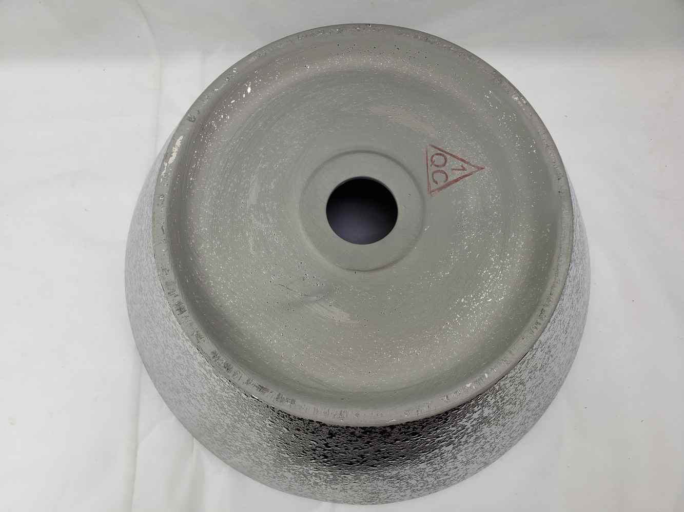 15.94-in. x 15.94-in. Round Bathroom Vessel Sink Silver Enamel Glaze