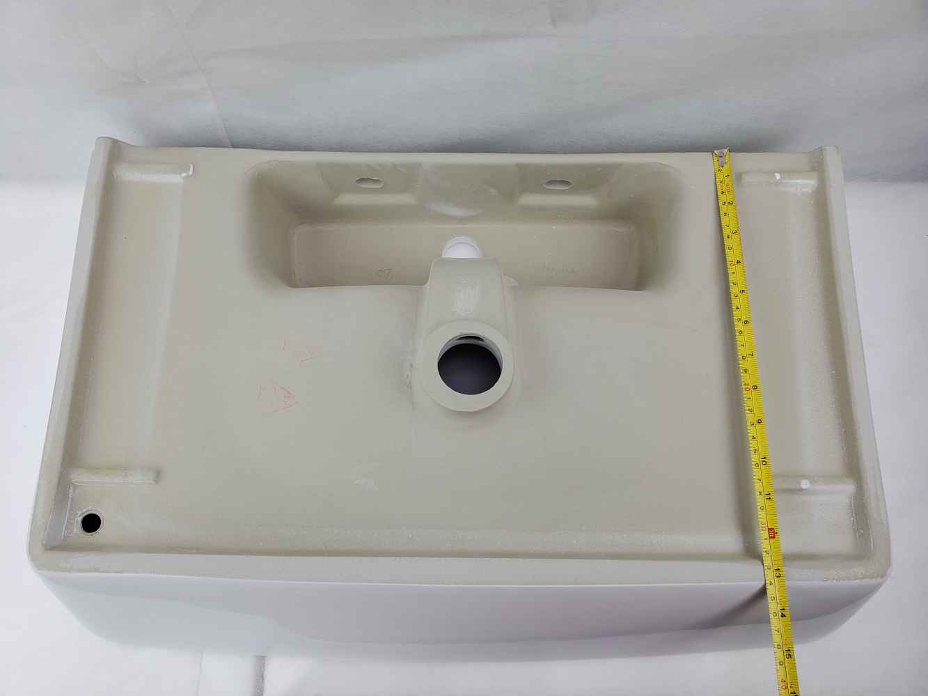 23.81-in. x 13.97-in. Rectangle Bathroom Vessel Sink White Enamel Glaze