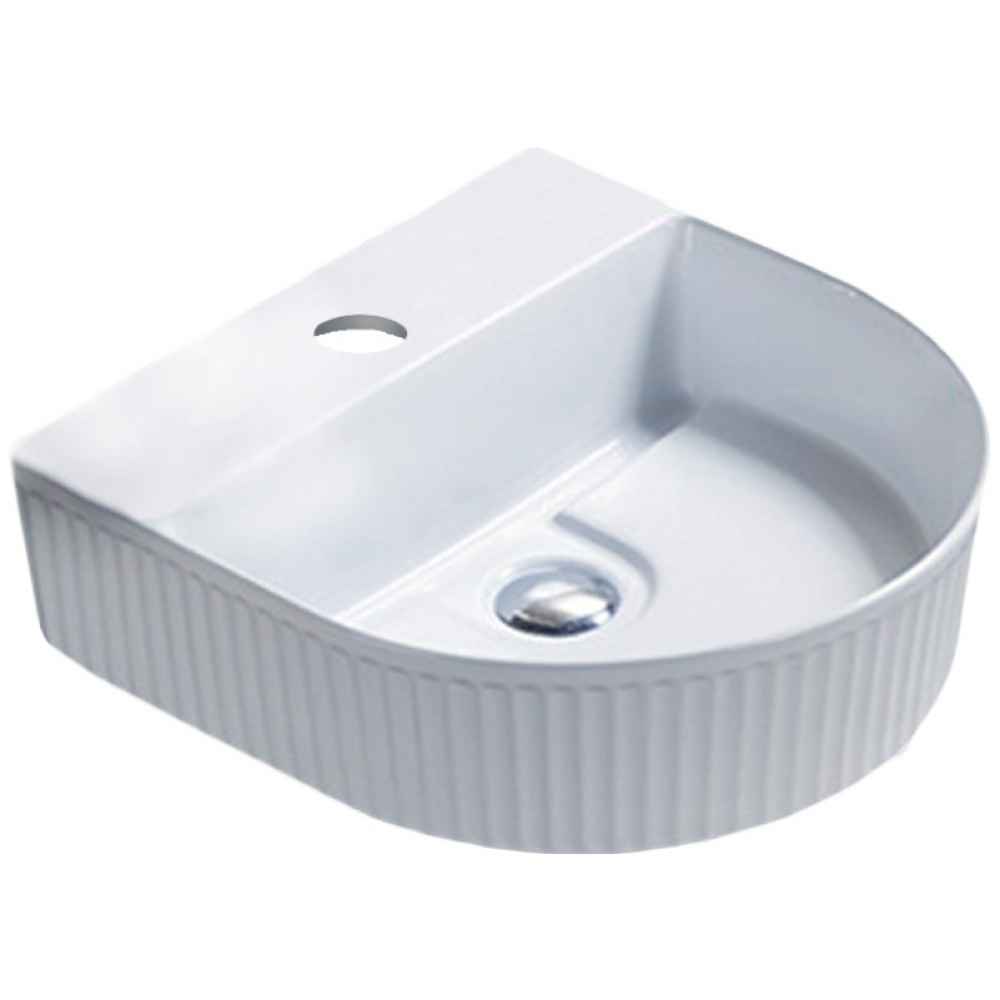 15.74-in. x 15.74-in. Unique Bathroom Vessel Sink White Enamel Glaze