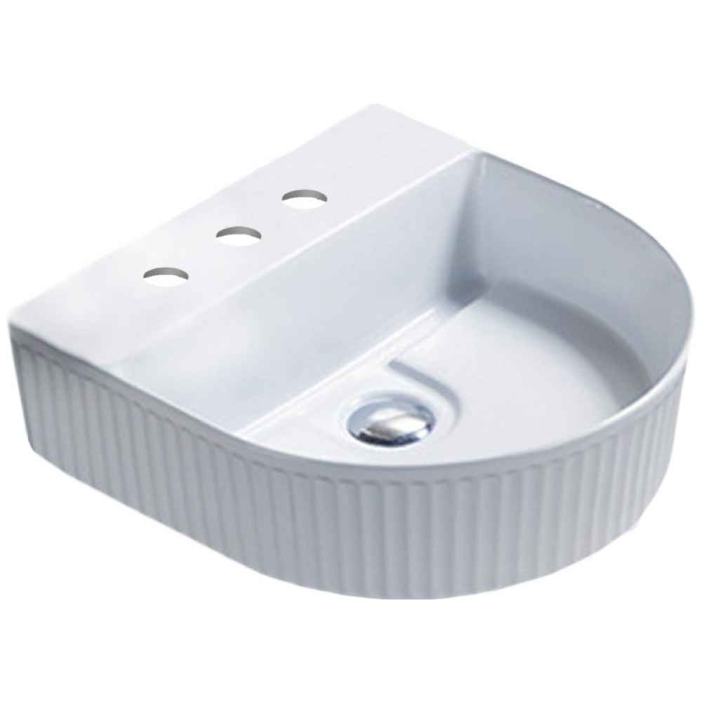 15.74-in. x 15.74-in. Unique Bathroom Vessel Sink White Enamel Glaze