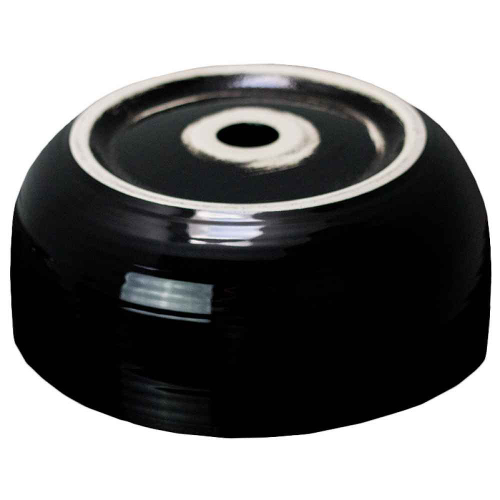 14.09-in. x 14.09-in. Round Bathroom Vessel Sink Black Enamel Glaze