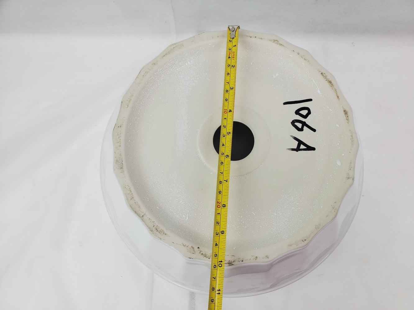 14.09-in. x 14.09-in. Round Bathroom Vessel Sink White Enamel Glaze