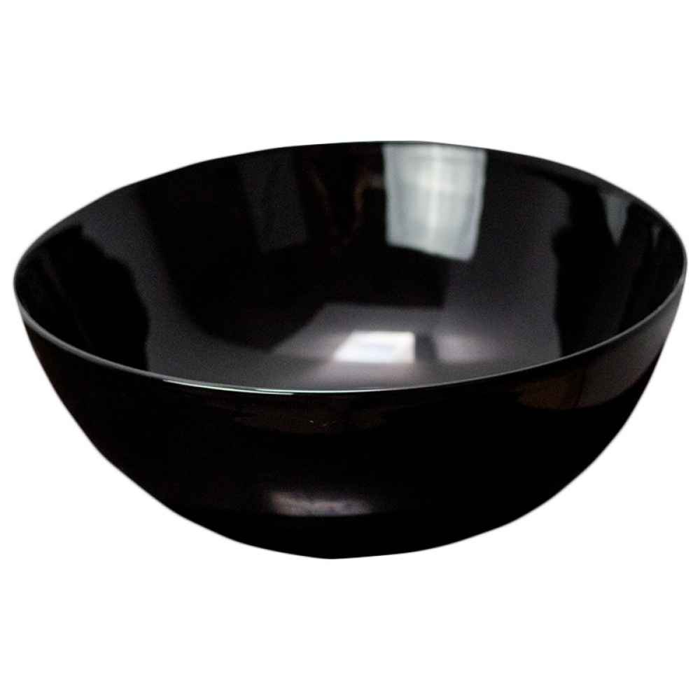16.14-in. x 16.14-in. Round Bathroom Vessel Sink Black Enamel Glaze