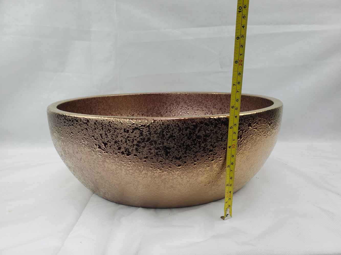 16.14-in. x 16.14-in. Round Bathroom Vessel Sink Oil Rubbed Bronze Enamel Glaze